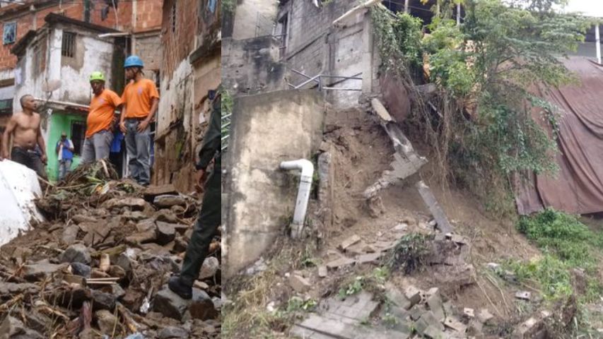 Más de 20 viviendas afectadas dejó aguacero en la carretera vieja Caracas-La Guaira